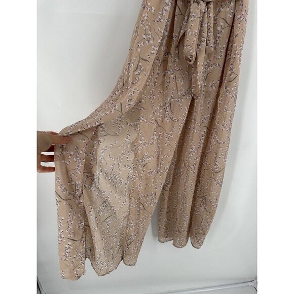 Saint Secrets Jazz Bardot Neckline Split Wide Leg Floral Jumpsuit Blush XS NWT - Picture 2 of 9